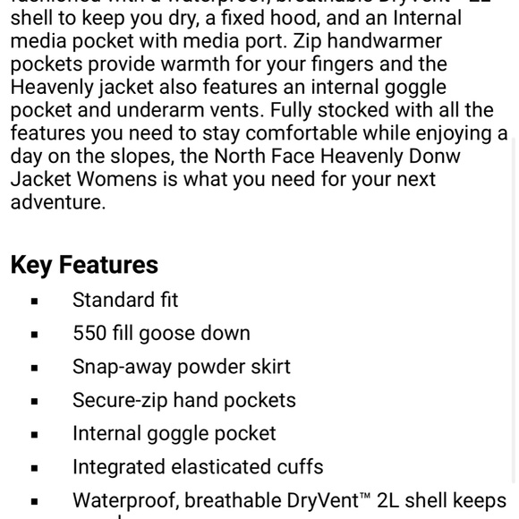 North Face puffer ski jacket - Picture 3 of 3